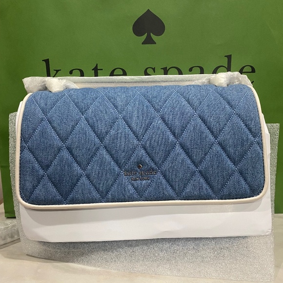 Kate Spade Carey Denim Medium Flap Shoulder Bag - Picture 7 of 12